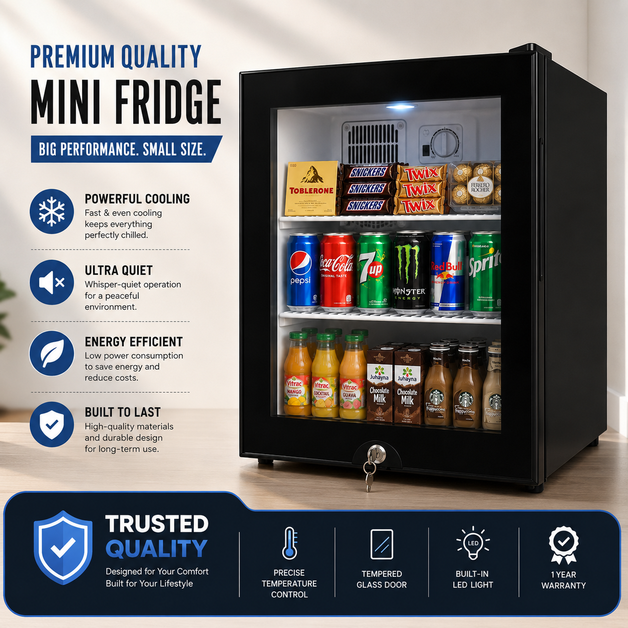 Mini Glass Door Beverage Fridge ™